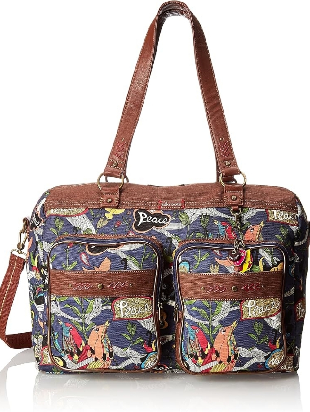 Sakroots Artist Circle Blue Floral Weekender Duffle